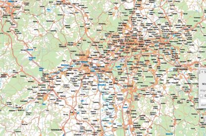 Mapa Alemania central carreteras