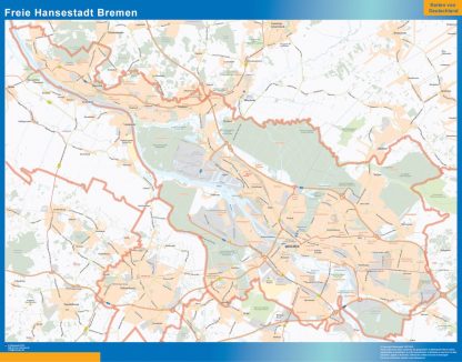 Mapa Bremen gigante. Mapas grandes para Chile y América