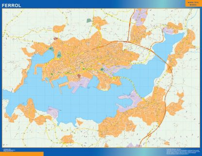 Mapa Ferrol callejero gigante. Mapas grandes para Chile y América