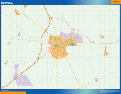 Mapa Huesca callejero gigante. Mapas grandes para Chile y América