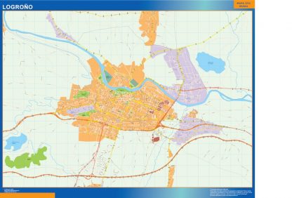 Mapa Logrono callejero gigante. Mapas grandes para Chile y América