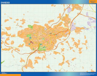 Mapa Oviedo callejero gigante. Mapas grandes para Chile y América